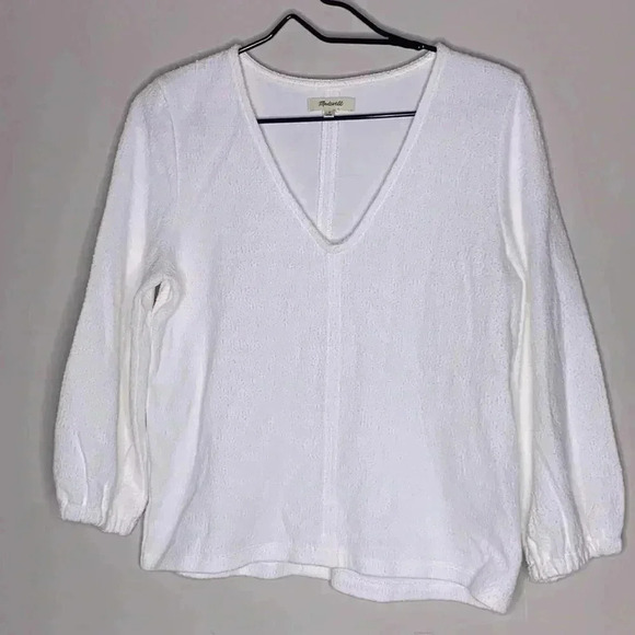 Madewell Full-Sleeve Texture Top Size Small - Picture 2 of 6